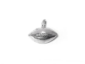 Half Football Charm Sterling Silver 15.5mm, Sports Charms, Half Football charms - SP260 - BeadPrism