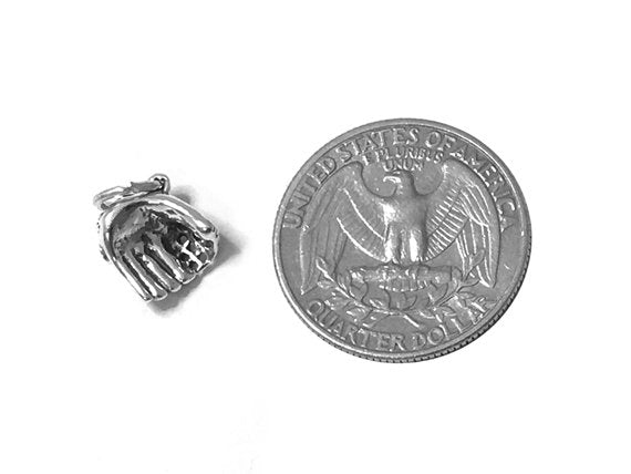 Baseball Glove Charm Silver 13mm, Baseball Charms, Sports charms, Baseball Glove charms - SP474 - BeadPrism