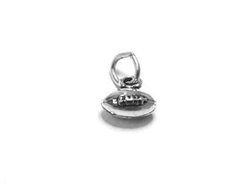 Football Charm Sterling Silver 9mm, Football Charms, Sports Charms, 3D Football Ball charms - SP475 - BeadPrism