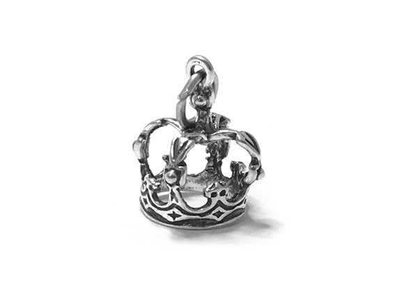 Crown Charm Sterling Silver 17mm, Royal Charms, King Charm, Princess Charm, Crown charms - SP489 - BeadPrism