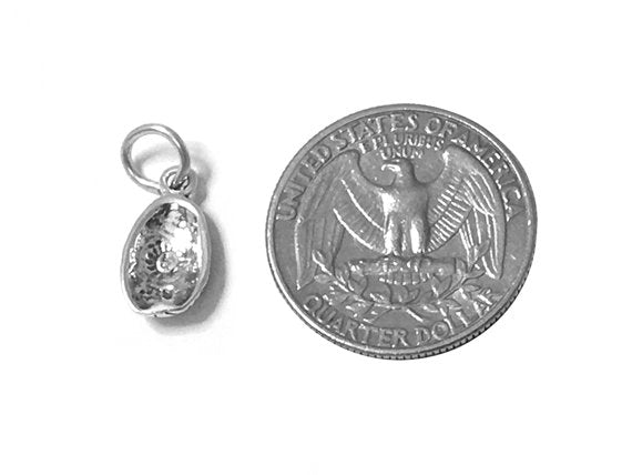 Easter Egg Charm Sterling Silver 15mm, religious Charm, Holiday Charm, Easter Egg charm - SP490 - BeadPrism