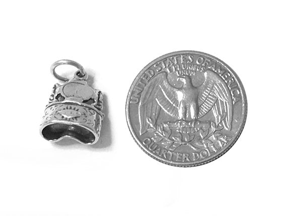 Vanity table Charm Sterling Silver 15mm, Fashion Charms, Dresser Charms, Vanity table charms - SP495 - BeadPrism