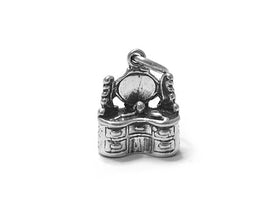 Vanity table Charm Sterling Silver 15mm, Fashion Charms, Dresser Charms, Vanity table charms - SP495 - BeadPrism