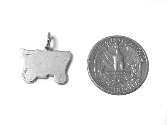 Covered Wagon Charm Sterling Silver 15.5mm, Western Charms, Cowboy Charms, Amish charms - SP498 - BeadPrism