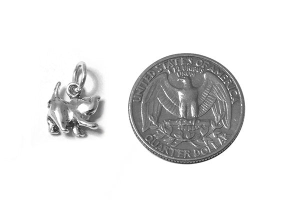 Kitten Charm Sterling Silver 12mm, Cat Charms, Animal charms, Kitty Charms, Kitten charms - SP504 - BeadPrism