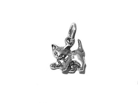 Kitten Charm Sterling Silver 12mm, Cat Charms, Animal charms, Kitty Charms, Kitten charms - SP504 - BeadPrism