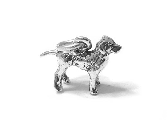 Labrador Charm Sterling Silver 12mm, Pet Charms, Dog charms, Labrador Retriever charms - SP506 - BeadPrism