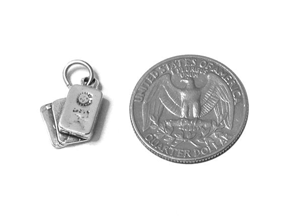 Playing Cards A,K,Q Charm Sterling Silver 14.5mm, Poker Charms, Card Charms, Casino Charms - SP509 - BeadPrism