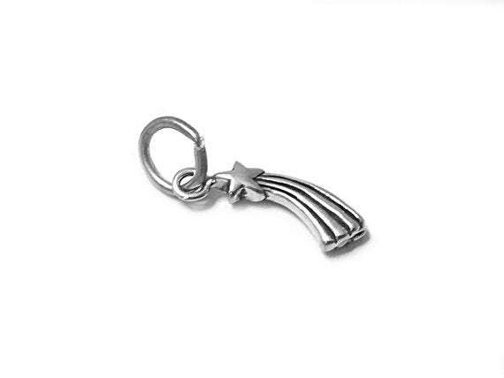 Shooting Star Charm Sterling Silver 17mm, Star Charms, Space charms, Shooting Star Charms - SP511 - BeadPrism