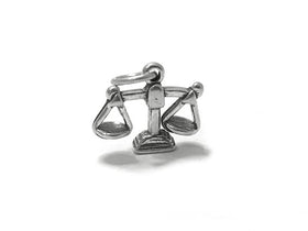 Libra Charm Sterling Silver 12.5mm, Justice Charms, Libra Charms, Lawyer Gifts, Scales charms  SP521 - BeadPrism