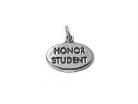 Honor Student Charm Sterling Silver 15mm, School Charm, Graduation Gift, Honor Student charm - SP523 - BeadPrism