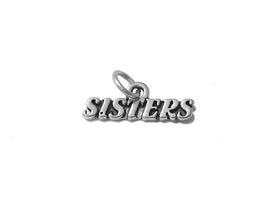 Sisters Charm Sterling Silver 7.5mm, Silver Family charms, Friendship Charms, Sisters charms - SP530 - BeadPrism
