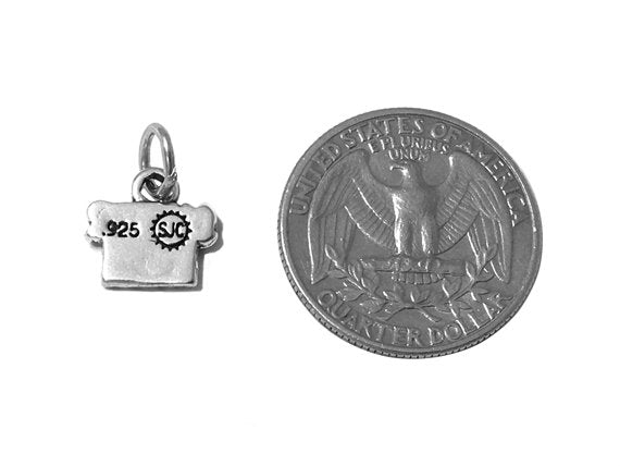 Super Mom Charm Sterling Silver 11.5mm, Mothers Day Gift, Family Charm, Super Mom Charm - SP543 - BeadPrism