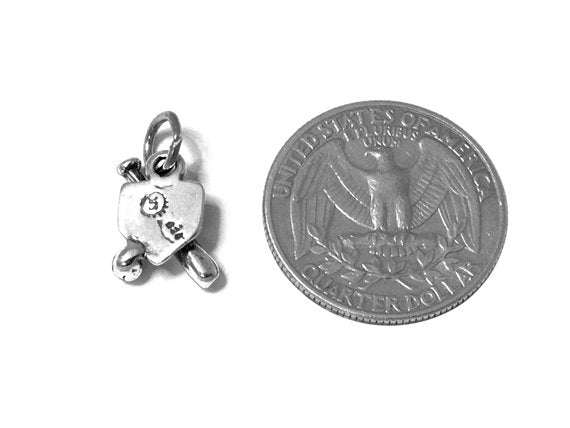 Baseball Charm Silver 14mm, silver Sports Charms, Baseball Bat and Ball On Home Plate charms - SP550 - BeadPrism