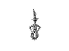 Load image into Gallery viewer, Cowboy Charm Sterling Silver 25mm, West Charm, Country Charm, Old West Charm, Cowboy charm - SP553 - BeadPrism