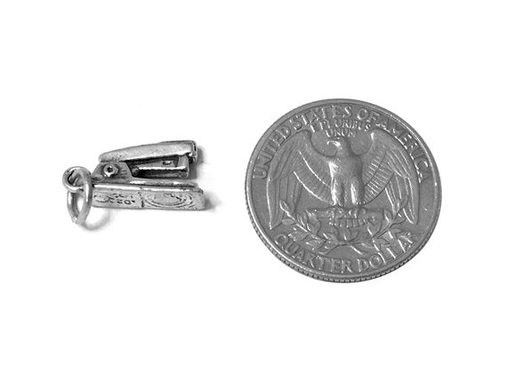Stapler Charm Sterling Silver 17mm, Office Charm, Student Charm, School Charm, Stapler charm - SP554 - BeadPrism
