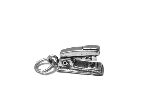 Stapler Charm Sterling Silver 17mm, Office Charm, Student Charm, School Charm, Stapler charm - SP554 - BeadPrism