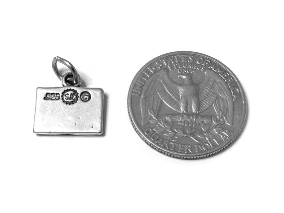 Book with I Love To Read Charm Sterling Silver 14mm, Book lover, I Love To Read charms - SP562 - BeadPrism