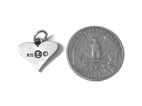 Heart with I Love 2 Scrap Charm Sterling Silver 14mm, love charms, I Love 2 Scrap charm - SP568 - BeadPrism