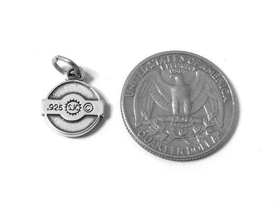 Me Time Charm Sterling Silver 12mm, Words Charms, Affirmation Charms, Lifestyle charms - SP583 - BeadPrism