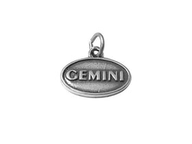 Gemini Zodiac Charm Sterling Silver 14mm, Horoscope Charms, Gemini Zodiac Pendants - SP606 - BeadPrism