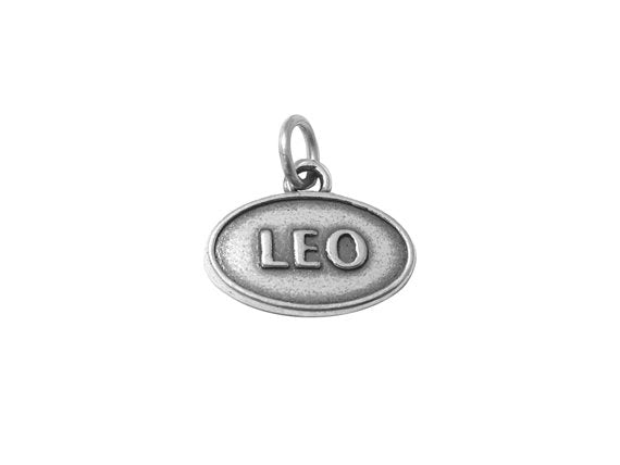 Leo Zodiac Charm Sterling Silver 14mm, Horoscope Charms, Leo Zodiac Pendants - SP608 - BeadPrism