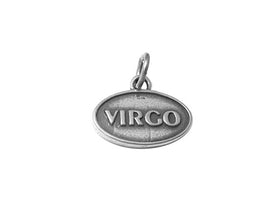 Virgo Zodiac Charm Sterling Silver 14mm, Horoscope Charms, Virgo Zodiac Pendants - SP609 - BeadPrism