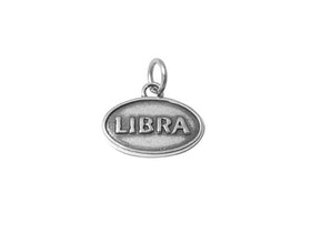 Libra Zodiac Charm Sterling Silver 14mm, Horoscope Charms, Libra Zodiac Pendants - SP610 - BeadPrism