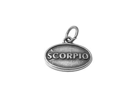 Scorpio Zodiac Charm Sterling Silver 14mm, Horoscope Charms, Scorpio Zodiac Pendants - SP611 - BeadPrism