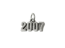 Load image into Gallery viewer, Year 2007 Charm Sterling Silver 10mm, New Year Charms, 10th Anniversary Charms, 2007 charms - SP631 - BeadPrism