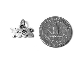 Year 2007 Charm Sterling Silver 10mm, New Year Charms, 10th Anniversary Charms, 2007 charms - SP631 - BeadPrism