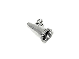 Megaphone Charm Sterling Silver 11.5mm, Megaphone Charm, Cheerleader Charm, Megaphone charms - SP640 - BeadPrism