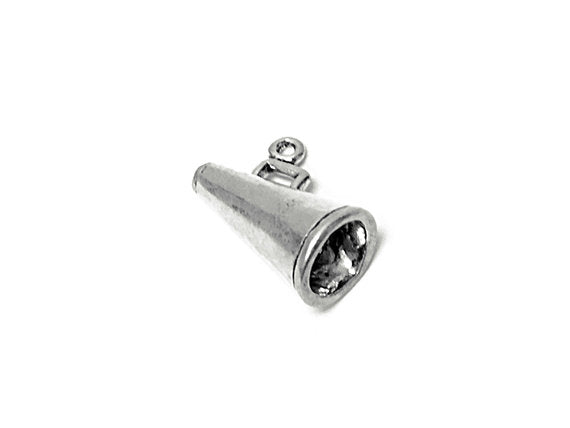 Megaphone Charm Sterling Silver 11.5mm, Megaphone Charm, Cheerleader Charm, Megaphone charms - SP640 - BeadPrism