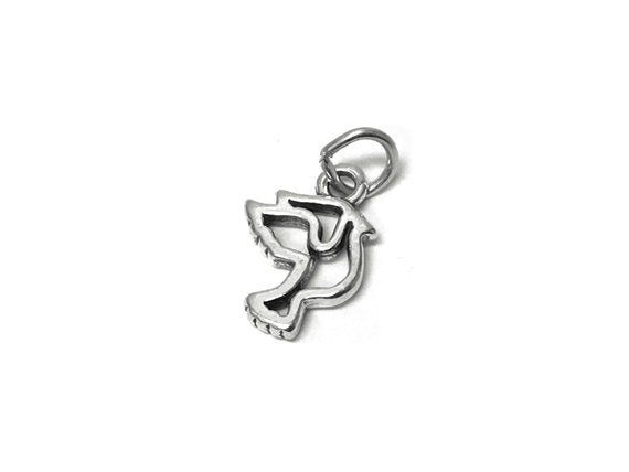 Dove Charm Sterling Silver 16mm, Peace Charms, bird charms, Dove Charms, Dove Outline charms - SP651 - BeadPrism