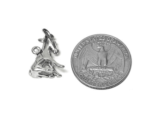 Donkey Charm Sterling Silver 18.5mm, Animal Charms, Mule charms, Farm Charms, Donkey charms - SP656 - BeadPrism