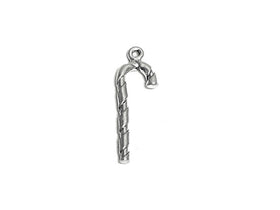 Candy Cane Charm Sterling Silver 26mm, Candy Charms, Food charms, Candy Cane Charms - SP662 - BeadPrism