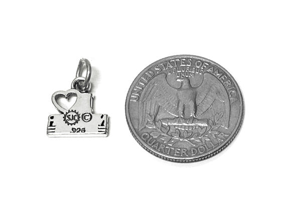 I Love Nascar Charm Sterling Silver 13mm, Racing Charms, Sports Charms, I Love Nascar charms - SP665 - BeadPrism