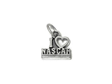 Load image into Gallery viewer, I Love Nascar Charm Sterling Silver 13mm, Racing Charms, Sports Charms, I Love Nascar charms - SP665 - BeadPrism