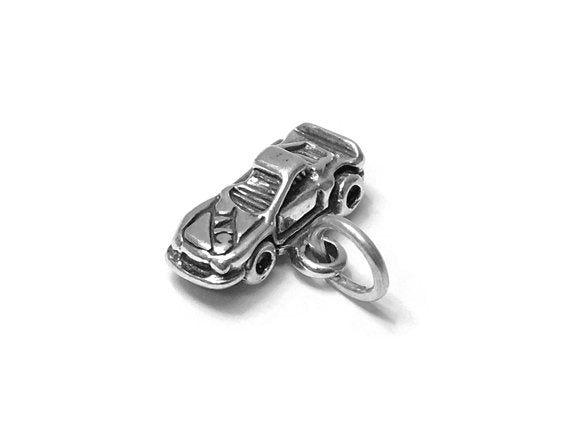 Race Car Nascar Charm Sterling Silver 10mm, Car Charms, Sports Charm, Race Car Nascar charms - SP666 - BeadPrism