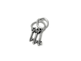 Keys Charm Sterling Silver 16mm, Real Estate charms, New home charms, Silver Keys Charms - SP689 - BeadPrism