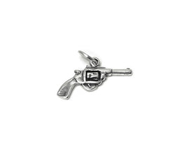 Pistol Charm Sterling Silver 21.5mm, Weapon Charms, Gun charm, Military charm, Pistol charms - SP693 - BeadPrism
