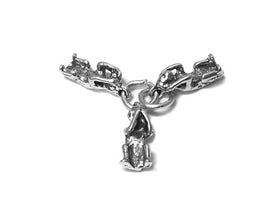 No Evil 3 monkey Charm Sterling Silver 14.5mm, 3 Piece, See Hear Speak No Evil Monkeys charm - SP694 - BeadPrism