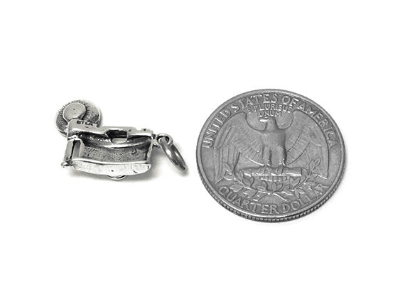 Camera with Flash Charm Sterling Silver 16mm, Photos Charms, Pictures Charms, Camera Charms - SP695 - BeadPrism