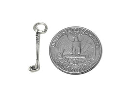 Golf Club Charm Sterling Silver 22.5mm, Golf Charms, Sports Charms, Golf Club charms - SP697 - BeadPrism