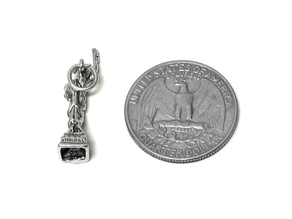 Statue of Liberty Charm Sterling Silver 27.5mm, USA Charm, NY charm, Statue of Liberty charm - SP699 - BeadPrism