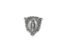 Load image into Gallery viewer, Virgin Mary Rosary Center connector Sterling Silver 21mm, rosary center, Virgin Mary Charm - SP700 - BeadPrism