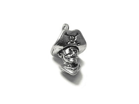 Pirate Head Charm Sterling Silver 18mm, Pirate Charms, Sea Charms, 3D Pirate Head charms - SP704 - BeadPrism
