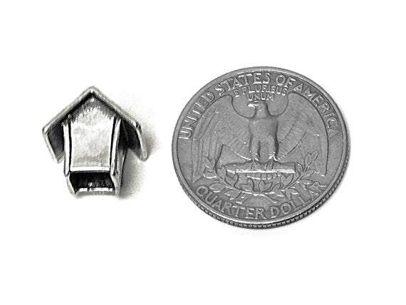 Bird House Charm Sterling Silver 15.5mm, Animal charms, Nature Charms, Bird House charms - SP709 - BeadPrism