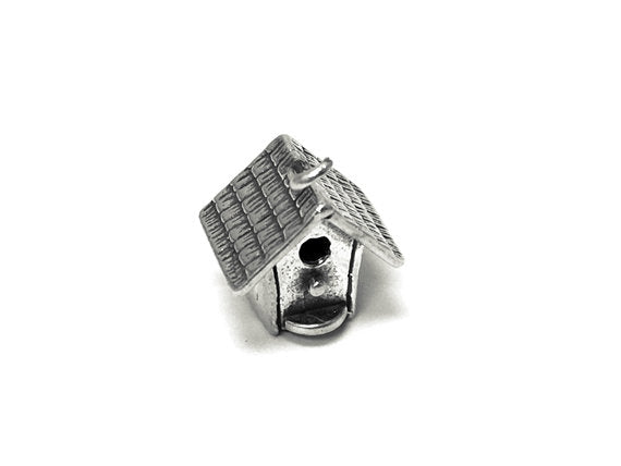 Bird House Charm Sterling Silver 15.5mm, Animal charms, Nature Charms, Bird House charms - SP709 - BeadPrism
