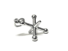 Load image into Gallery viewer, Jacks Game Piece Charm Sterling Silver 24mm, Games Charm, Toys Charm, Jacks Game Piece charm - SP710 - BeadPrism